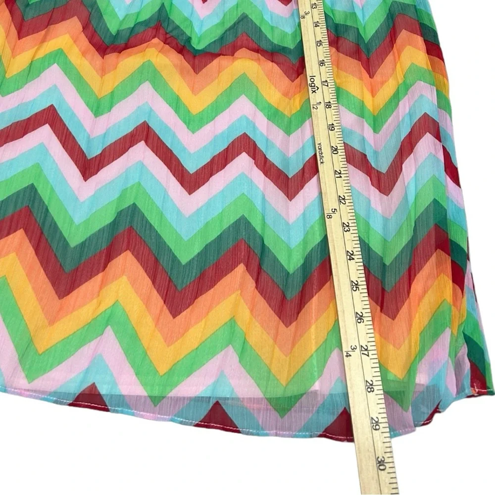 Romeo +‎ Juliet NWT Women’s Couture Multicolor Chevron Pleated Midi Skirt  Sz M
